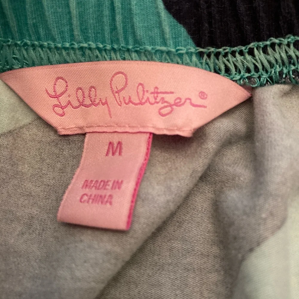 Lilly Pulitzer Strapless Maxi Dress in Teal and Navy Diagonal Stripe - Picture 5 of 5